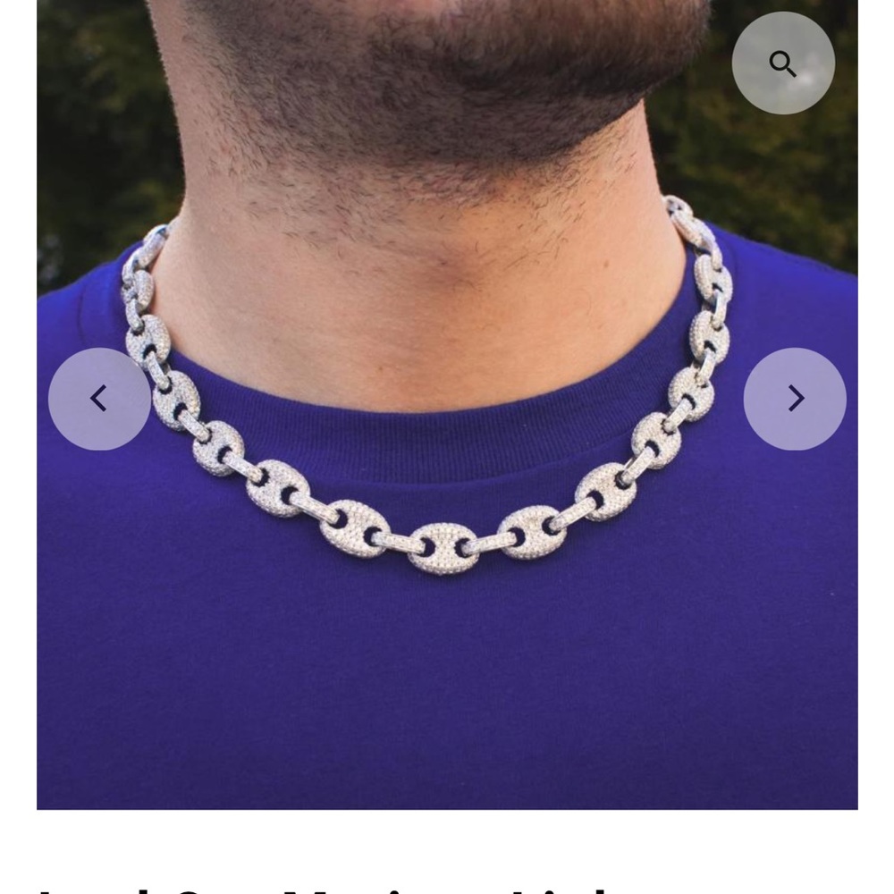 18K white gold plated chain.18 inches. Worn 3 times, had for 3 months !